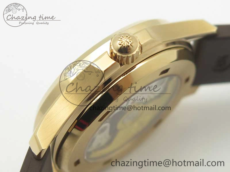 ComfortFit Aquanaut Jumbo 5069A RG TWF Best Edition Brown Dial Diam on Rubber Strap Asian PP324CS (Free Box) 8997