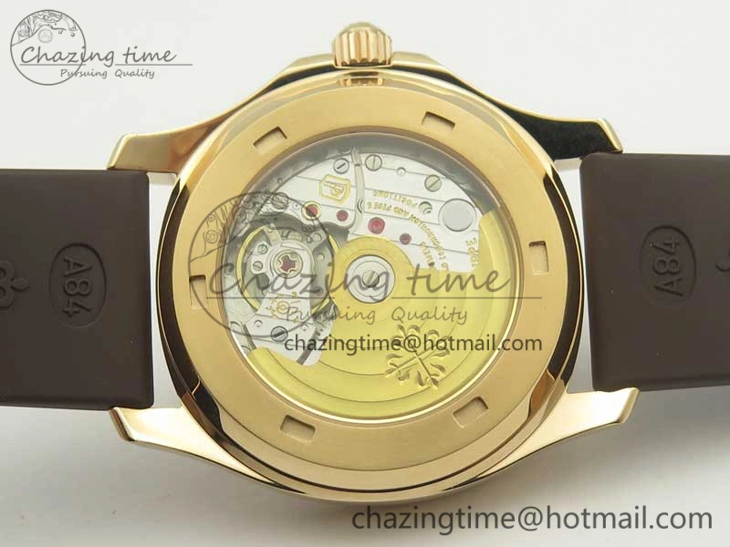 ComfortFit Aquanaut Jumbo 5069A RG TWF Best Edition Brown Dial Diam on Rubber Strap Asian PP324CS (Free Box) 8997