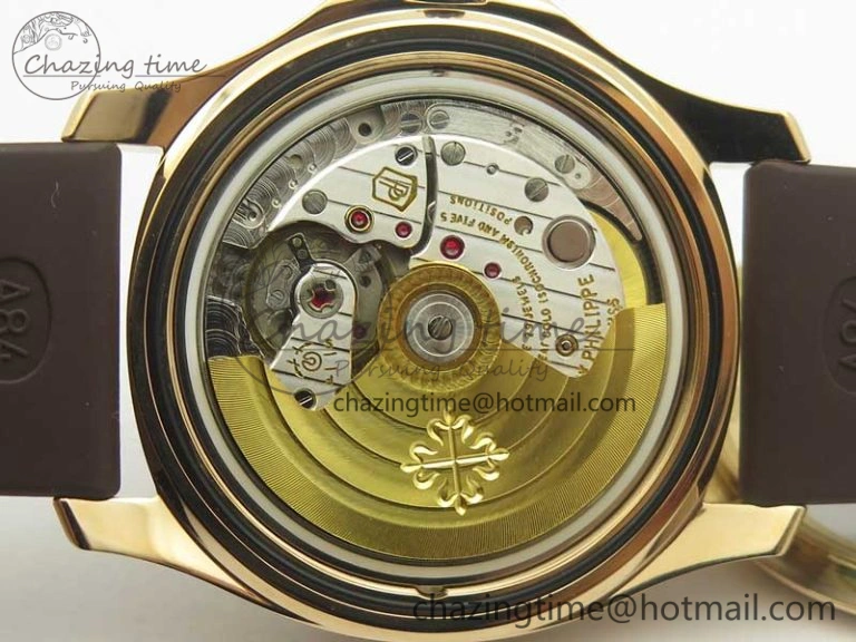 ComfortFit Aquanaut Jumbo 5069A RG TWF Best Edition Brown Dial Diam on Rubber Strap Asian PP324CS (Free Box) 8997