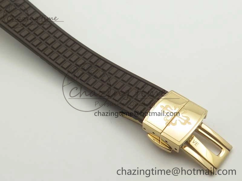 ComfortFit Aquanaut Jumbo 5069A RG TWF Best Edition Brown Dial Diam on Rubber Strap Asian PP324CS (Free Box) 8997