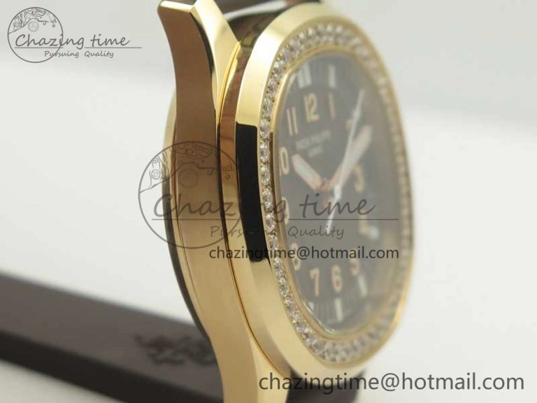 ComfortFit Aquanaut Jumbo 5069A RG TWF Best Edition Brown Dial Diam on Rubber Strap Asian PP324CS (Free Box) 8997