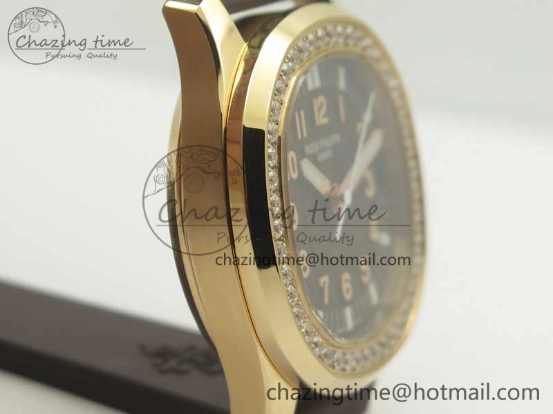 ComfortFit Aquanaut Jumbo 5069A RG TWF Best Edition Brown Dial Diam on Rubber Strap Asian PP324CS (Free Box) 8997