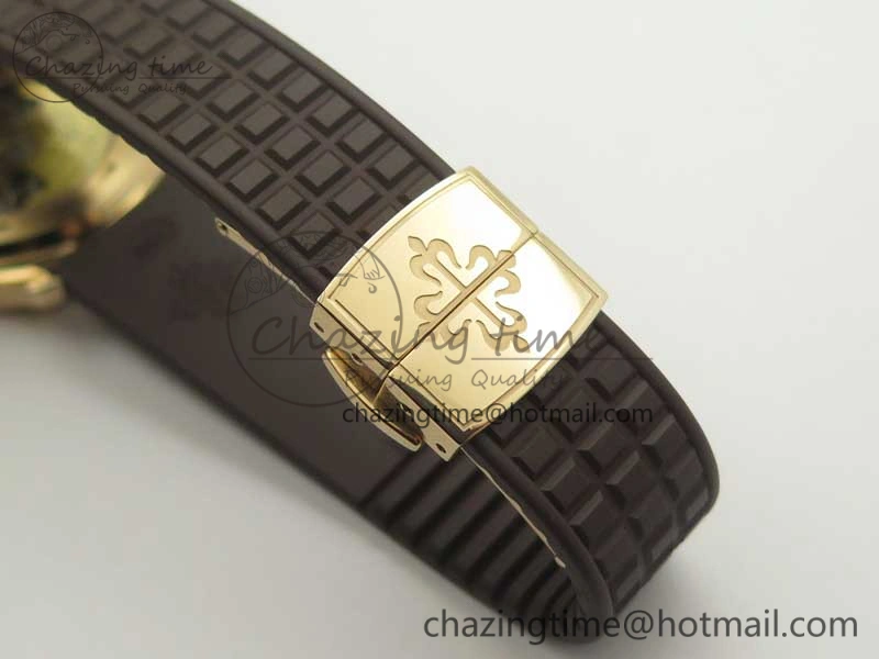 ComfortFit Aquanaut Jumbo 5069A RG TWF Best Edition Brown Dial Diam on Rubber Strap Asian PP324CS (Free Box) 8997