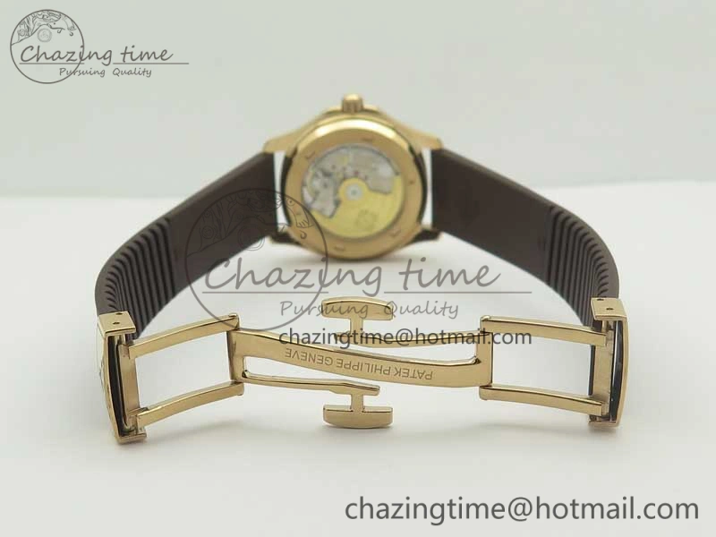 ComfortFit Aquanaut Jumbo 5069A RG TWF Best Edition Brown Dial Diam on Rubber Strap Asian PP324CS (Free Box) 8997