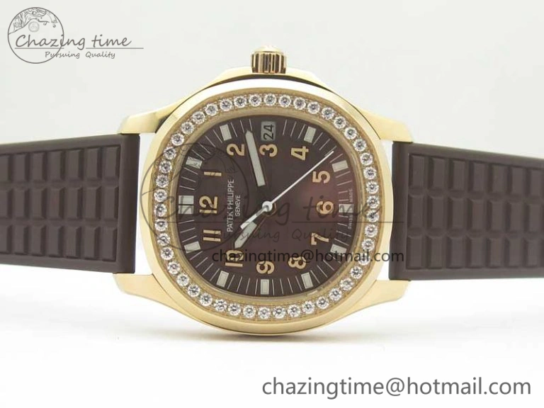 ComfortFit Aquanaut Jumbo 5069A RG TWF Best Edition Brown Dial Diam on Rubber Strap Asian PP324CS (Free Box) 8997
