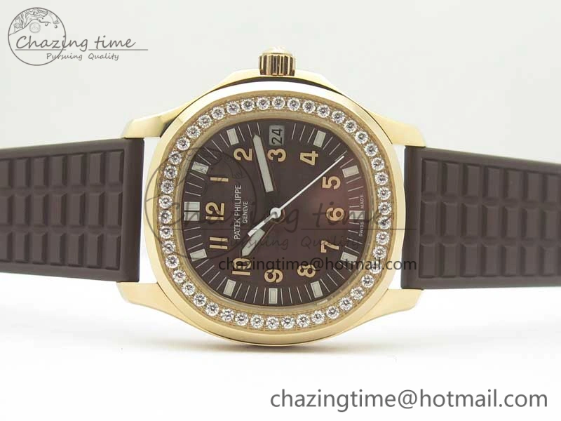 ComfortFit Aquanaut Jumbo 5069A RG TWF Best Edition Brown Dial Diam on Rubber Strap Asian PP324CS (Free Box) 8997