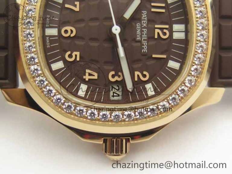 ComfortFit Aquanaut Jumbo 5069A RG TWF Best Edition Brown Dial Diam on Rubber Strap Asian PP324CS (Free Box) 8997