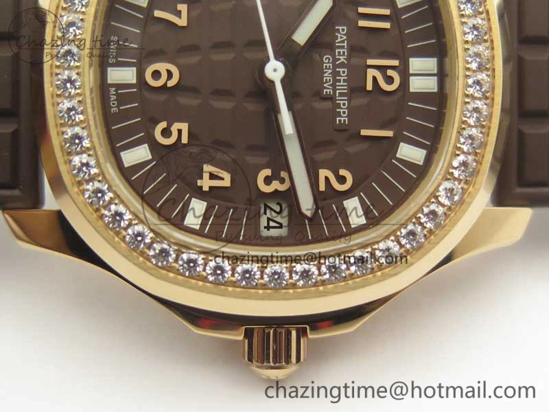 ComfortFit Aquanaut Jumbo 5069A RG TWF Best Edition Brown Dial Diam on Rubber Strap Asian PP324CS (Free Box) 8997