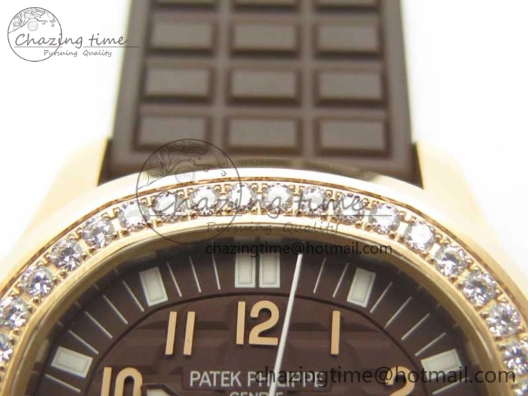 ComfortFit Aquanaut Jumbo 5069A RG TWF Best Edition Brown Dial Diam on Rubber Strap Asian PP324CS (Free Box) 8997