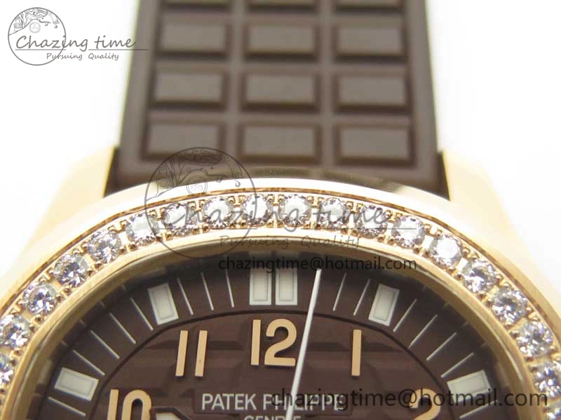 ComfortFit Aquanaut Jumbo 5069A RG TWF Best Edition Brown Dial Diam on Rubber Strap Asian PP324CS (Free Box) 8997