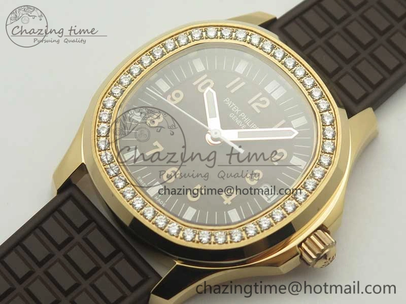 ComfortFit Aquanaut Jumbo 5069A RG TWF Best Edition Brown Dial Diam on Rubber Strap Asian PP324CS (Free Box) 8997