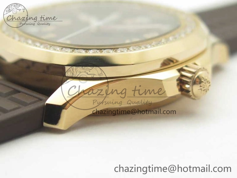 ComfortFit Aquanaut Jumbo 5069A RG TWF Best Edition Brown Dial Diam on Rubber Strap Asian PP324CS (Free Box) 8997