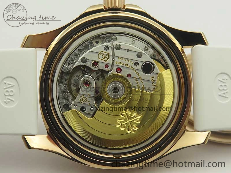 EasyCare Aquanaut Jumbo 5069A RG TWF Best Edition White Dial Diam on Rubber Strap Asian PP324CS (Free Box) 9000