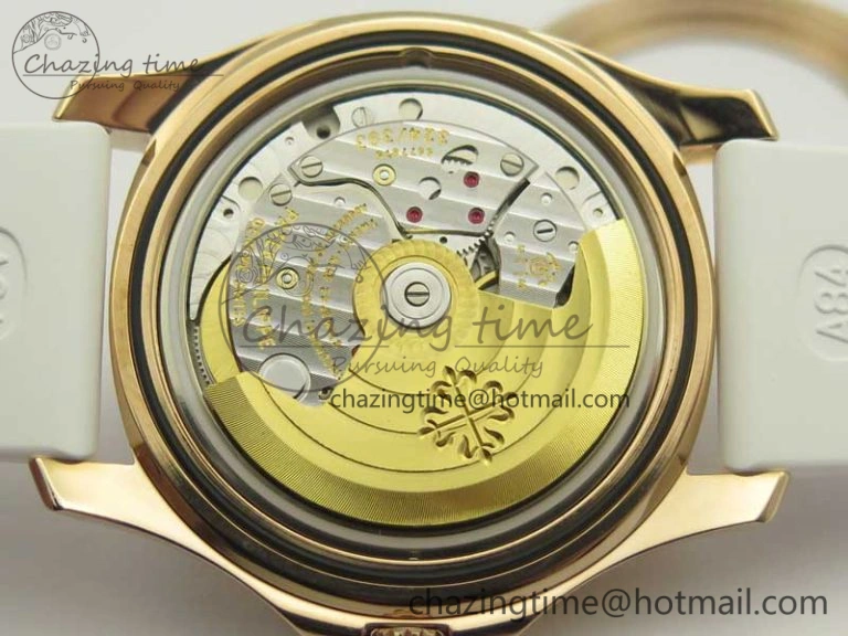 EasyCare Aquanaut Jumbo 5069A RG TWF Best Edition White Dial Diam on Rubber Strap Asian PP324CS (Free Box) 9000
