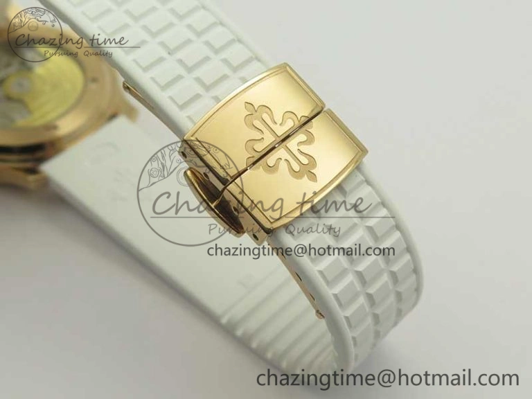 EasyCare Aquanaut Jumbo 5069A RG TWF Best Edition White Dial Diam on Rubber Strap Asian PP324CS (Free Box) 9000