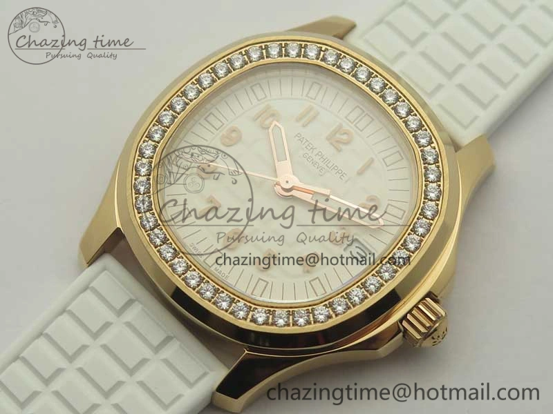 EasyCare Aquanaut Jumbo 5069A RG TWF Best Edition White Dial Diam on Rubber Strap Asian PP324CS (Free Box) 9000
