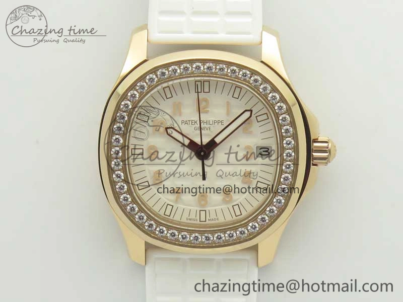EasyCare Aquanaut Jumbo 5069A RG TWF Best Edition White Dial Diam on Rubber Strap Asian PP324CS (Free Box) 9000