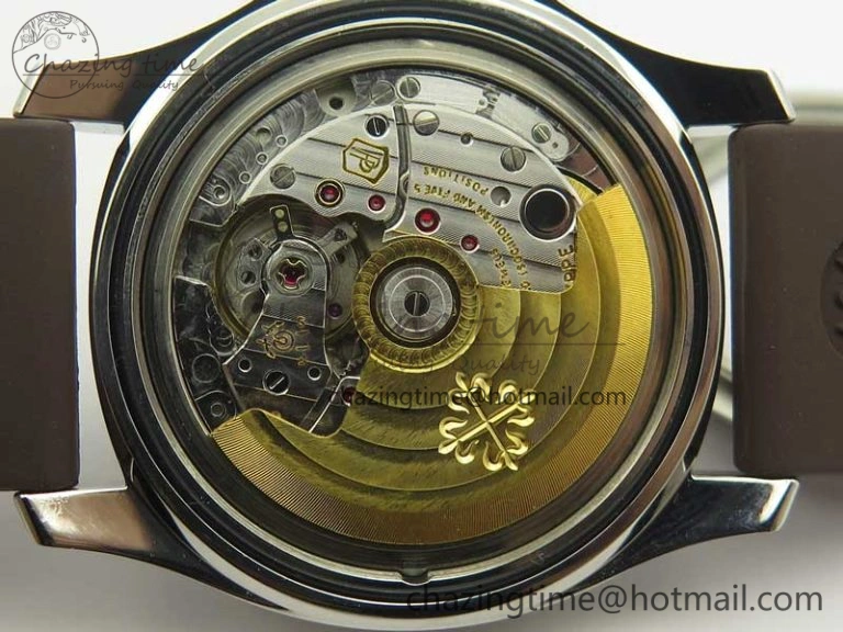 Bright Aquanaut Jumbo 5069A SS Best Edition Brown Dial On Brown Rubber Strap A324 (Free Box) 9001