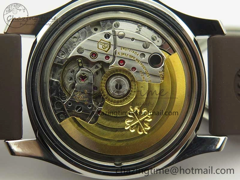 Bright Aquanaut Jumbo 5069A SS Best Edition Brown Dial On Brown Rubber Strap A324 (Free Box) 9001