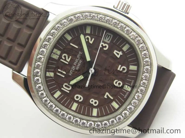 Bright Aquanaut Jumbo 5069A SS Best Edition Brown Dial On Brown Rubber Strap A324 (Free Box) 9001