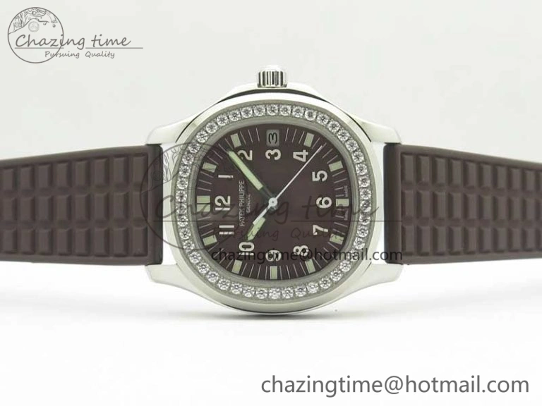 Bright Aquanaut Jumbo 5069A SS Best Edition Brown Dial On Brown Rubber Strap A324 (Free Box) 9001