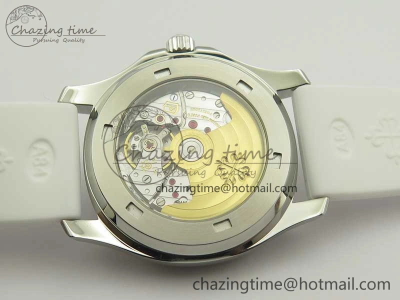 Tailored Aquanaut Jumbo 5069G SS Best Edition White Dial On White Rubber Strap Asian PP324CS(Free Box) 9005