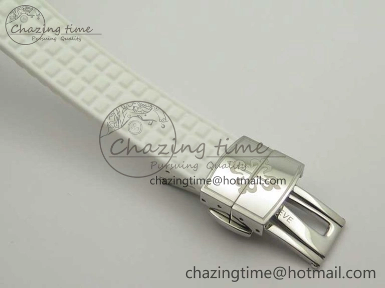 Tailored Aquanaut Jumbo 5069G SS Best Edition White Dial On White Rubber Strap Asian PP324CS(Free Box) 9005