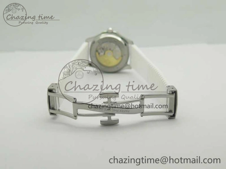 Tailored Aquanaut Jumbo 5069G SS Best Edition White Dial On White Rubber Strap Asian PP324CS(Free Box) 9005