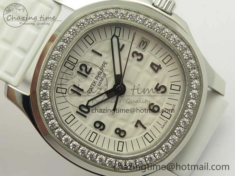 Tailored Aquanaut Jumbo 5069G SS Best Edition White Dial On White Rubber Strap Asian PP324CS(Free Box) 9005