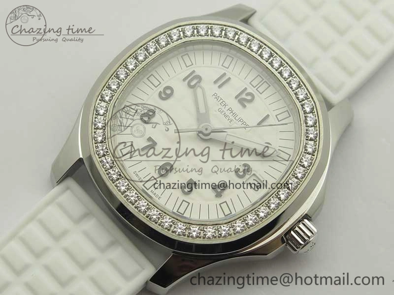 Tailored Aquanaut Jumbo 5069G SS Best Edition White Dial On White Rubber Strap Asian PP324CS(Free Box) 9005