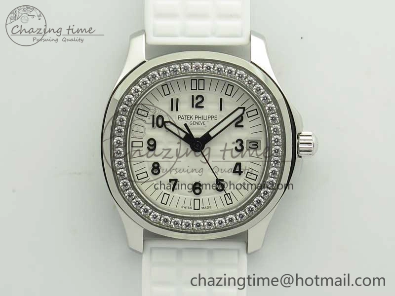 Tailored Aquanaut Jumbo 5069G SS Best Edition White Dial On White Rubber Strap Asian PP324CS(Free Box) 9005