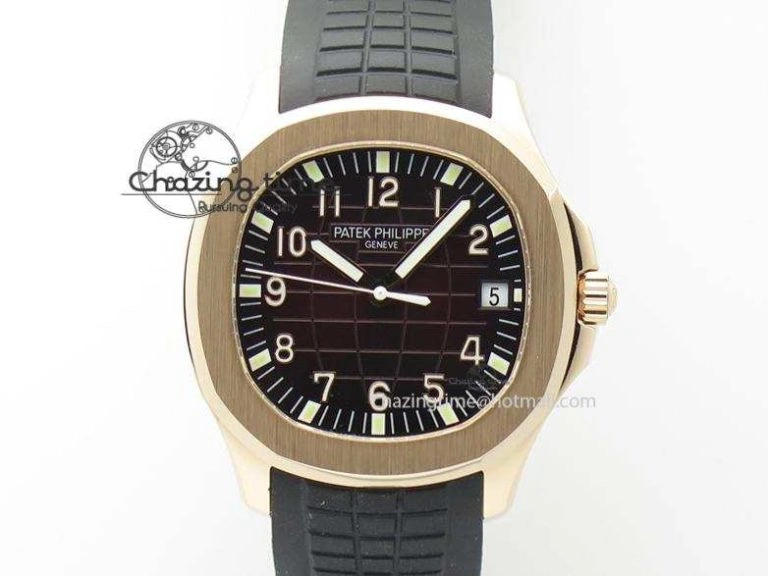 Aquanaut Jumbo RG Bp-Maker Best Edition Brown Dial On Black Rubber Strap MIYOTA 9015 PP324CS NewStyle 9100