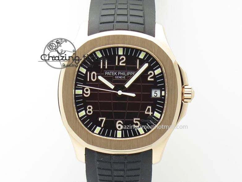 Aquanaut Jumbo RG Bp-Maker Best Edition Brown Dial On Black Rubber Strap MIYOTA 9015 PP324CS NewStyle 9100