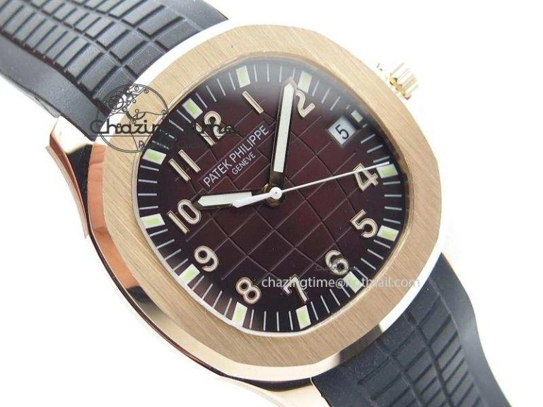 Aquanaut Jumbo RG Bp-Maker Best Edition Brown Dial On Black Rubber Strap MIYOTA 9015 PP324CS NewStyle 9100