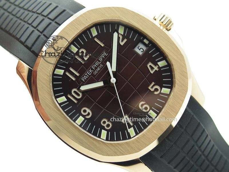 Aquanaut Jumbo RG Bp-Maker Best Edition Brown Dial On Black Rubber Strap MIYOTA 9015 PP324CS NewStyle 9100