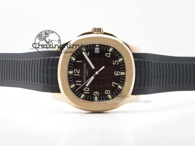 Aquanaut Jumbo RG Bp-Maker Best Edition Brown Dial On Black Rubber Strap MIYOTA 9015 PP324CS NewStyle 9100