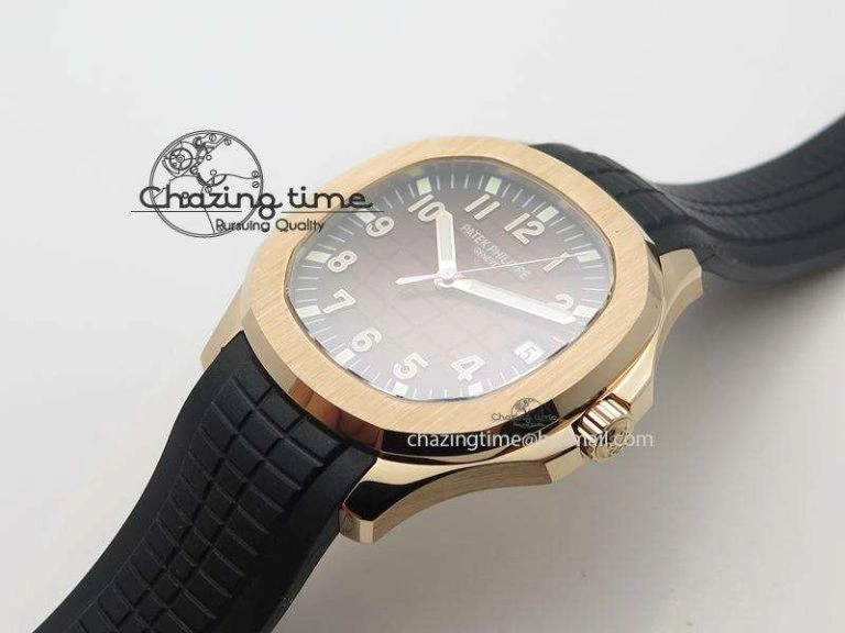 Aquanaut Jumbo RG Bp-Maker Best Edition Brown Dial On Black Rubber Strap MIYOTA 9015 PP324CS NewStyle 9100