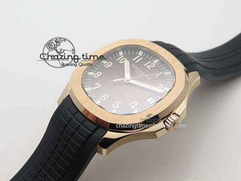 Aquanaut Jumbo RG Bp-Maker Best Edition Brown Dial On Black Rubber Strap MIYOTA 9015 PP324CS NewStyle 9100