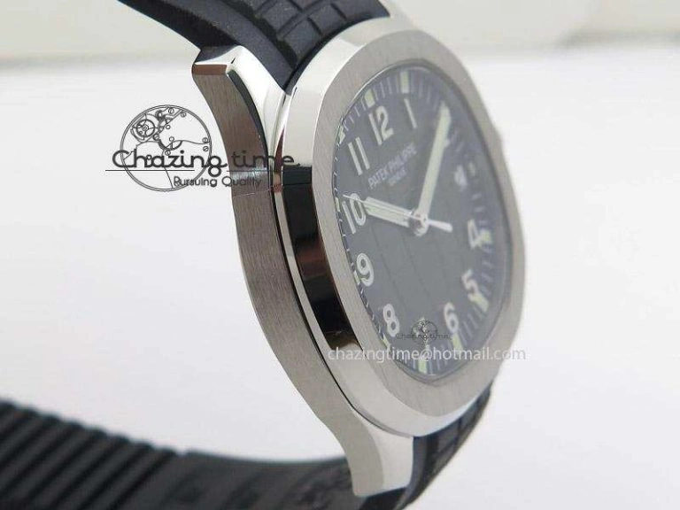 Youthful Aquanaut Jumbo V4 SS Black Dial on Black Rubber Strap Best Edition A 9099