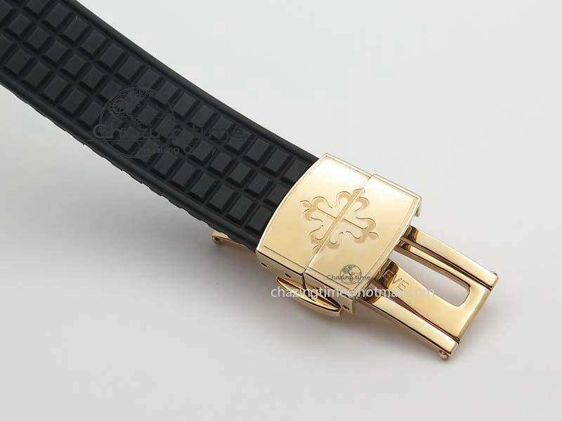 Contemporary Aquanaut RG 35mm Best Edition Black Dial Diamond Bezel On Black Rubber Strap Ronda Quartz 9072