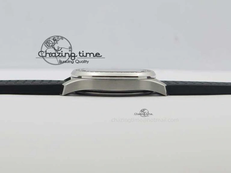 Aquanaut SS 35mm Best Editon Black Dial Diamond Bezel on Black Rubber Strap Ronda Quartz SunProtective 9080