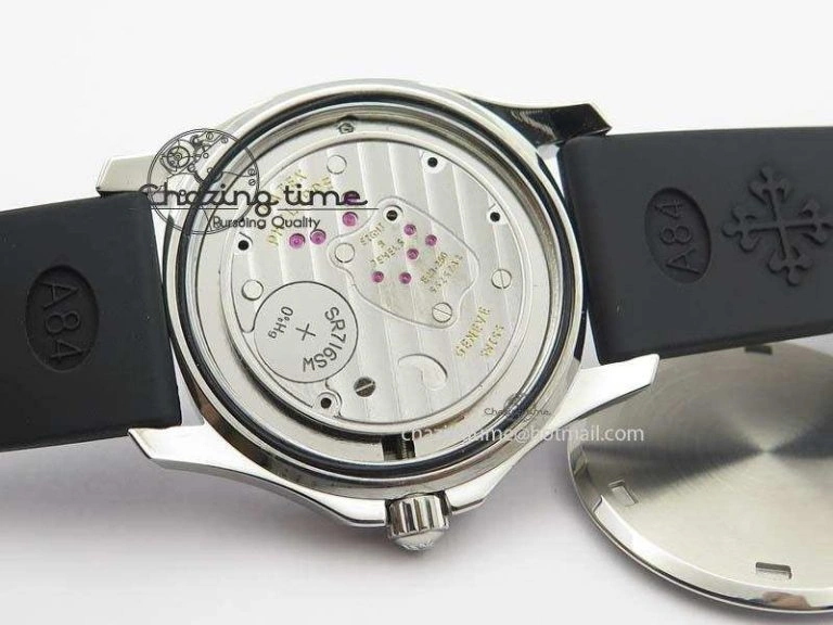 Aquanaut SS 35mm Best Editon Black Dial Diamond Bezel on Black Rubber Strap Ronda Quartz SunProtective 9080