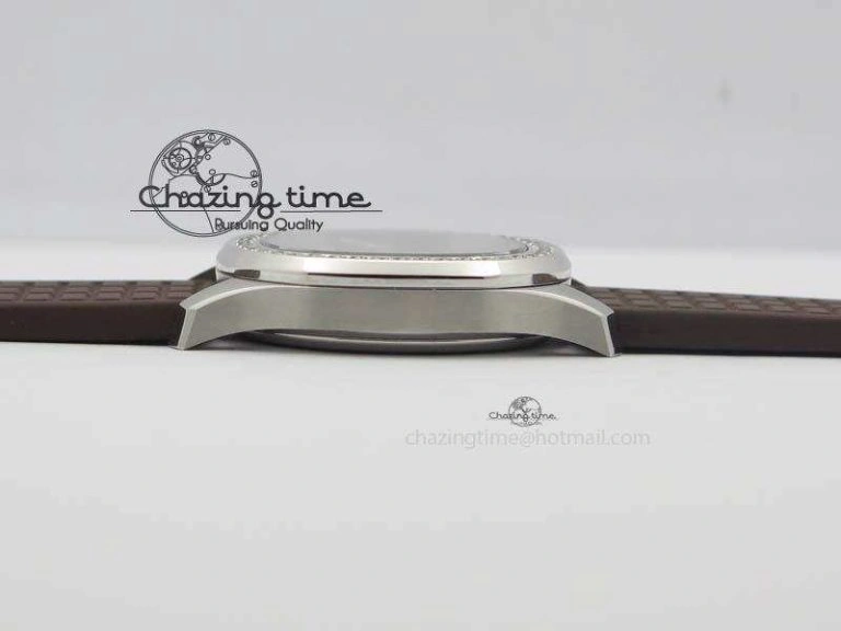 GoAnywhere Aquanaut SS 35mm Best Editon Brown Dial Diamond Bezel on Brown Rubber Strap Ronda Quartz 9081