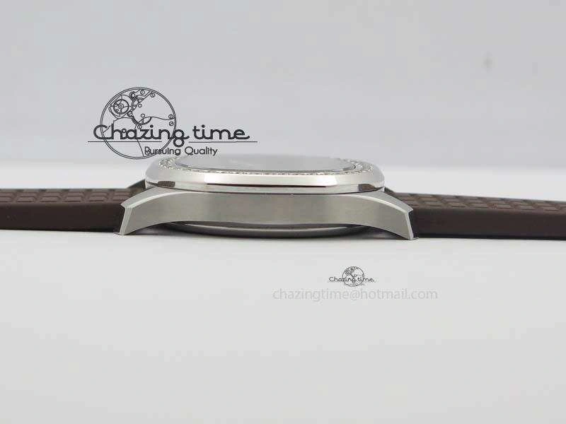 GoAnywhere Aquanaut SS 35mm Best Editon Brown Dial Diamond Bezel on Brown Rubber Strap Ronda Quartz 9081