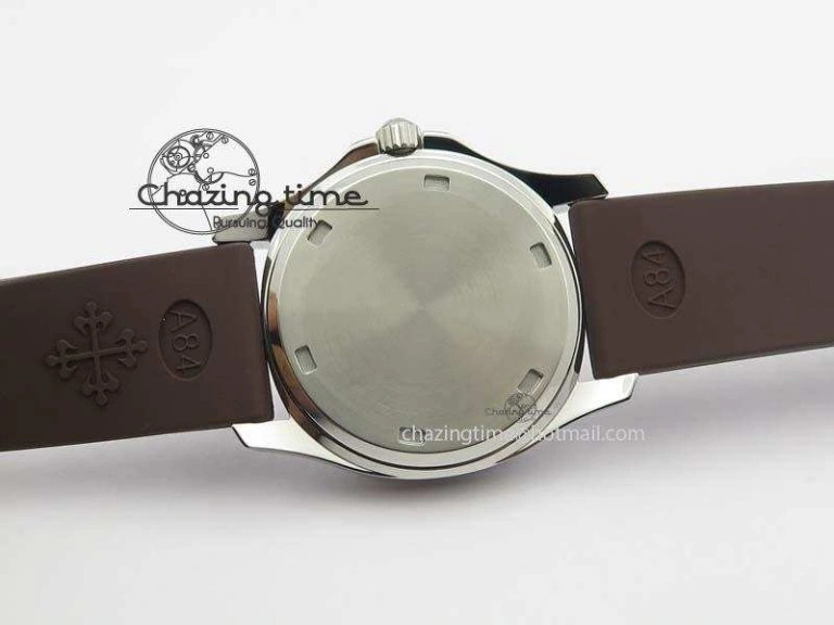 GoAnywhere Aquanaut SS 35mm Best Editon Brown Dial Diamond Bezel on Brown Rubber Strap Ronda Quartz 9081