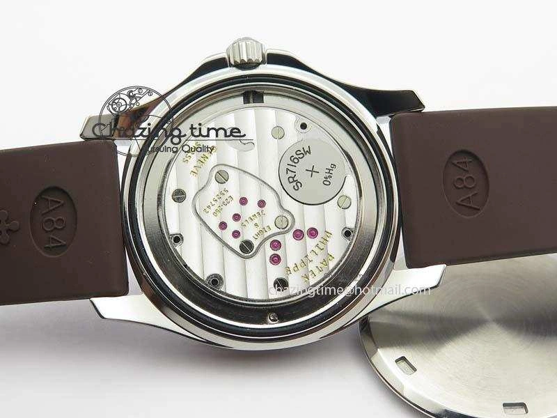 GoAnywhere Aquanaut SS 35mm Best Editon Brown Dial Diamond Bezel on Brown Rubber Strap Ronda Quartz 9081