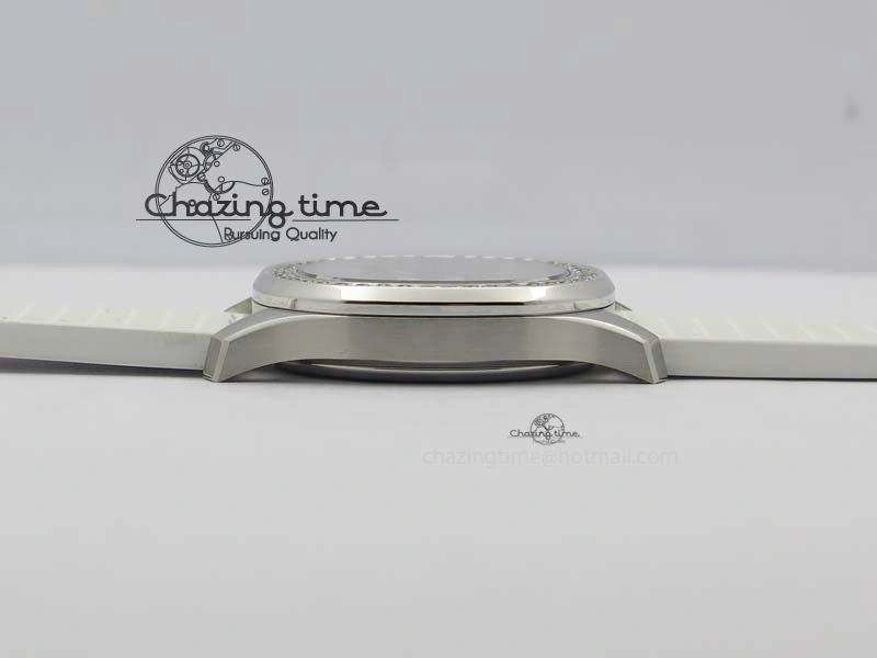 Aquanaut SS 35mm Best Editon White Dial Diamond Bezel On White Rubber Strap Ronda Quartz HighQuality 9078
