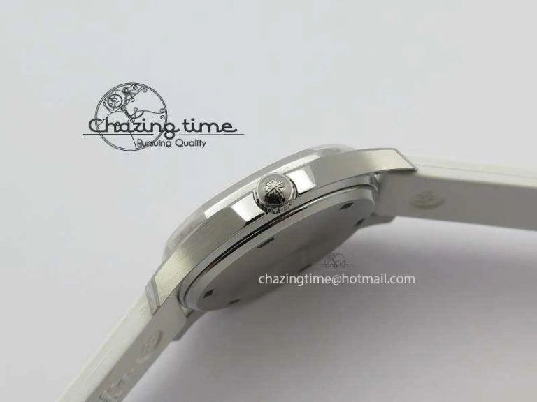Aquanaut SS 35mm Best Editon White Dial Diamond Bezel On White Rubber Strap Ronda Quartz HighQuality 9078