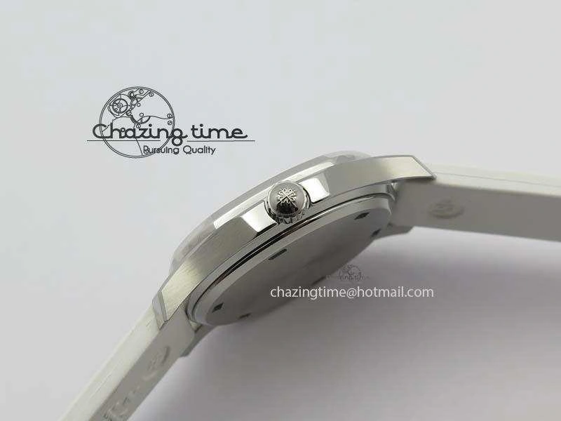 Aquanaut SS 35mm Best Editon White Dial Diamond Bezel On White Rubber Strap Ronda Quartz HighQuality 9078