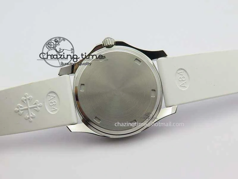 Aquanaut SS 35mm Best Editon White Dial Diamond Bezel On White Rubber Strap Ronda Quartz HighQuality 9078
